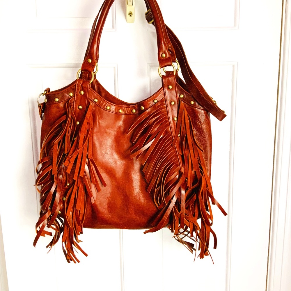 Raj Nikki Studded Leather Shoulder Bag